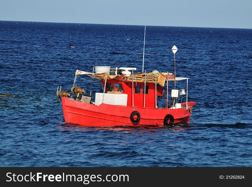 Fishing boat on the sea,seafood