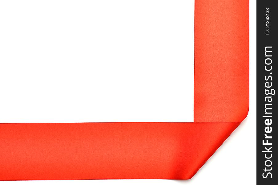 Beautiful Red Ribbon On White Background
