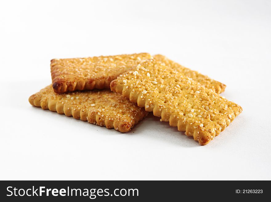 A Crackers on white background