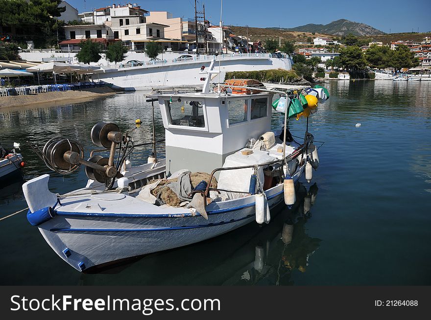 Ships and boats in the harbor,greece