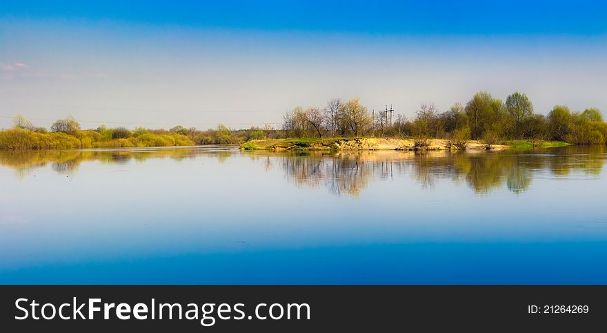 Sky Reflection On Lake.