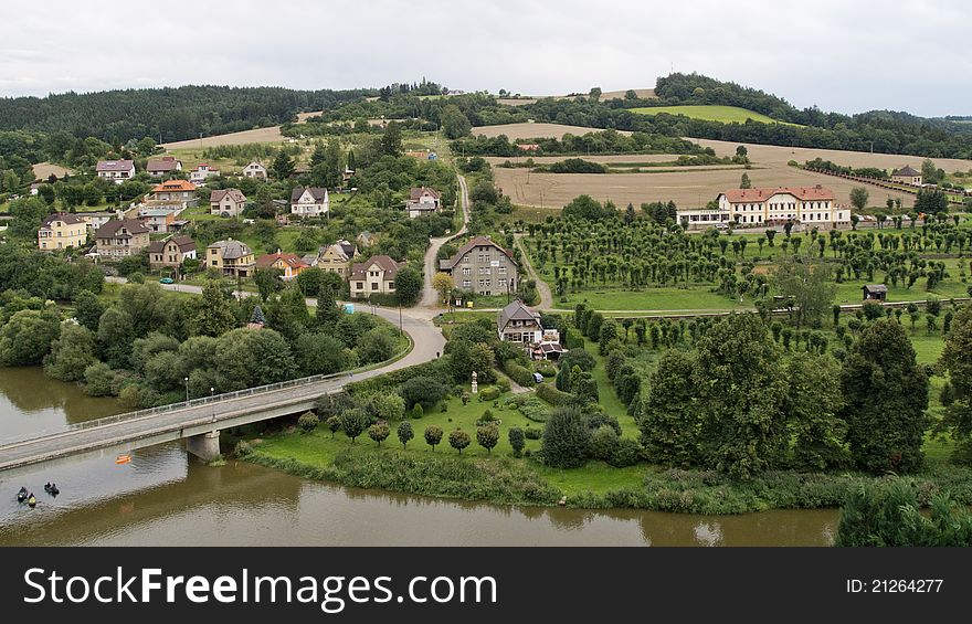 View on Czech town of bird's-eye view