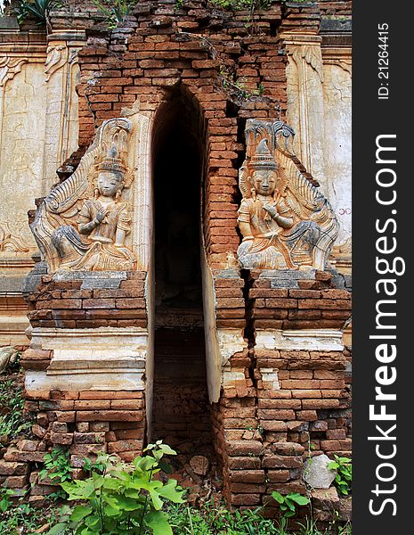 Entrance Of Ancient Temple In Inthein, Myanmar