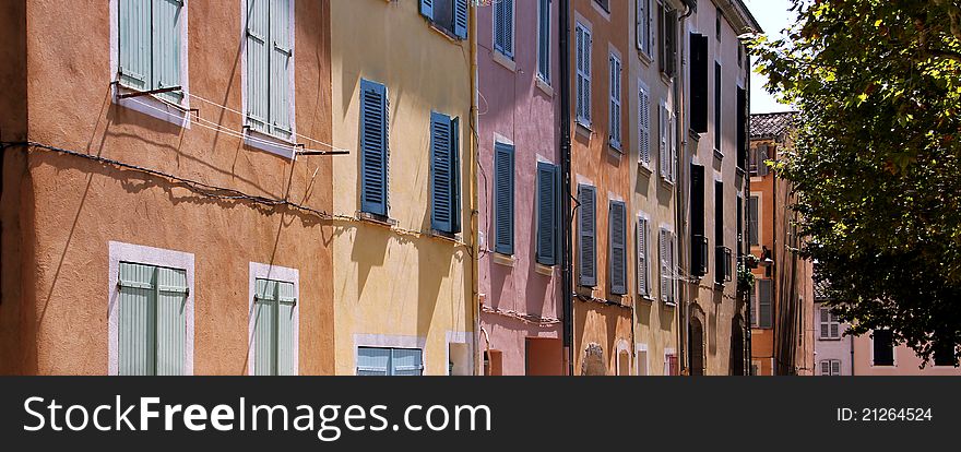 Nice mediterranean house facades with different colours. Nice mediterranean house facades with different colours
