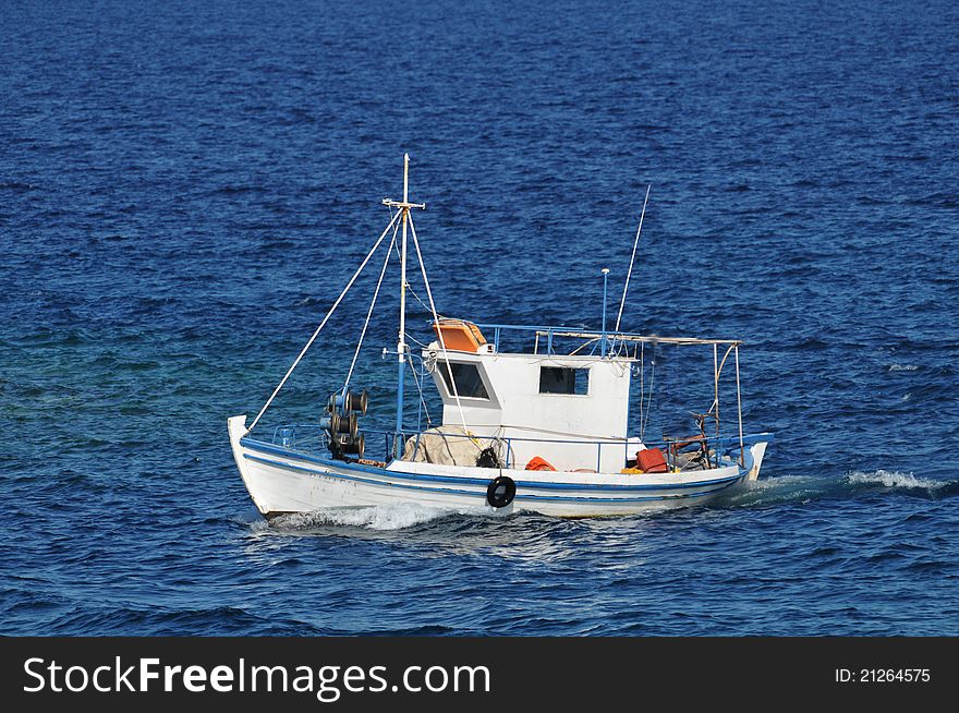 Fishing boat on the sea,seafood