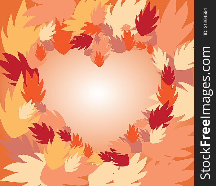 Autumn leaves frame illustration