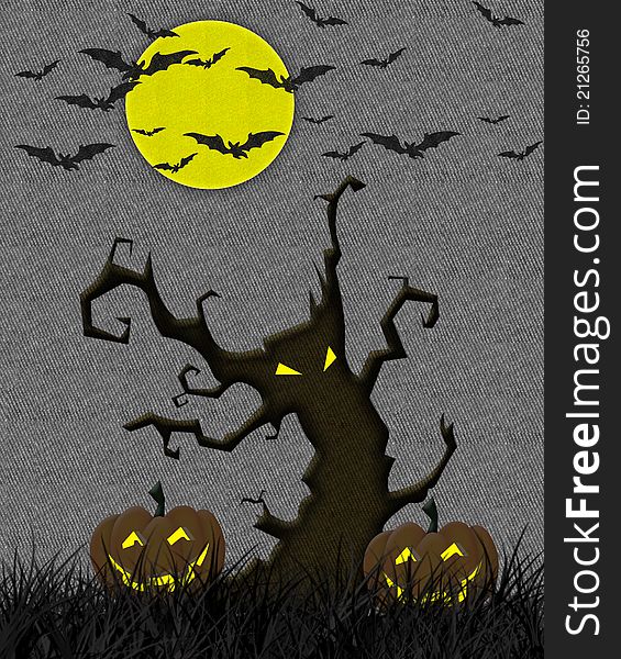 Bat fly full moon halloween background. Bat fly full moon halloween background