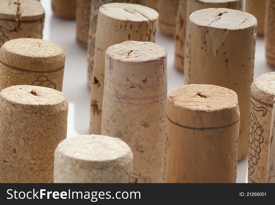 Different bottles used wine corks