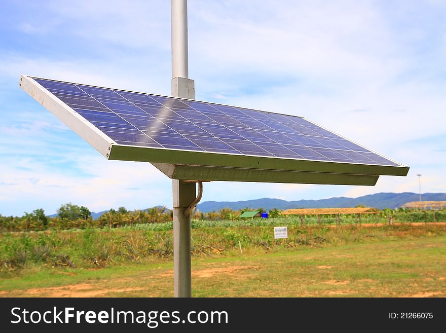 Solar cell in the farmland, green energy