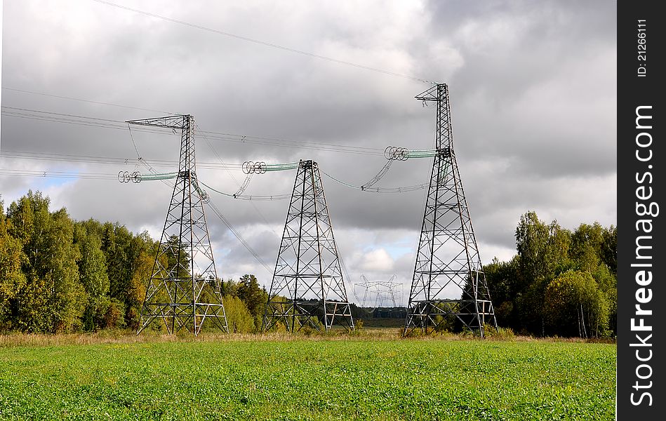 Columns of a high-voltage line cost in a floor