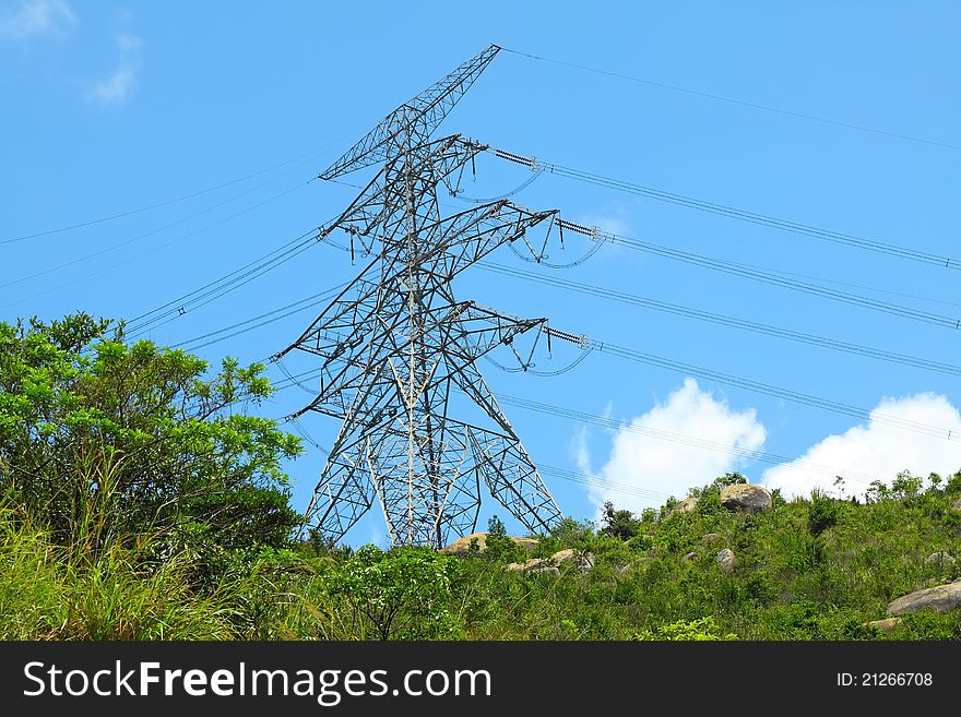 Power Lines With High Voltage