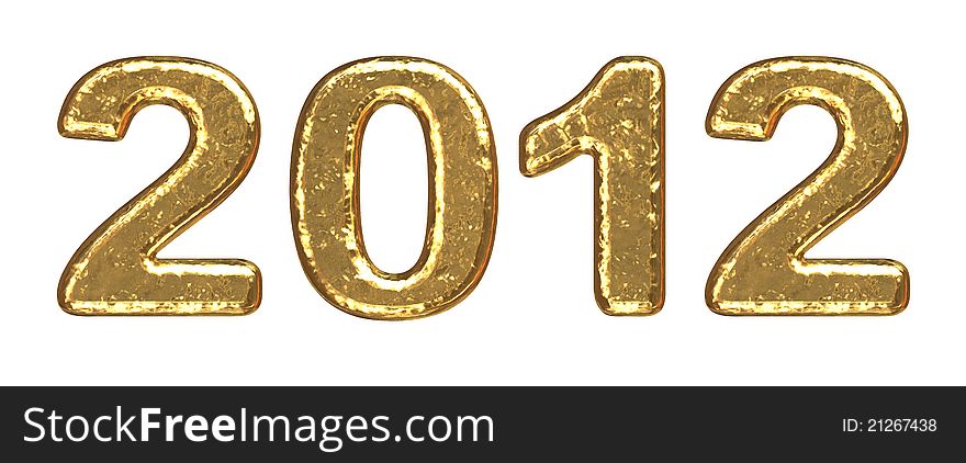 New Year 2012 inscription of gold letters. New Year 2012 inscription of gold letters