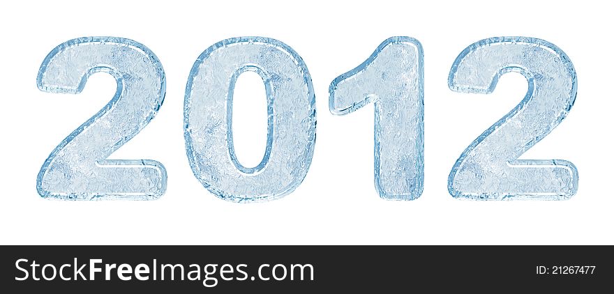 New Year 2012 inscription of ice letters. There is a clipping path. New Year 2012 inscription of ice letters. There is a clipping path