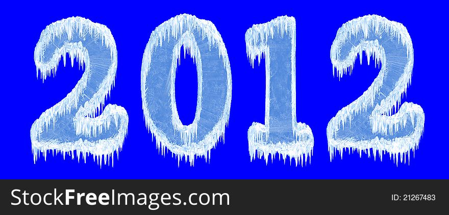 New Year 2012 inscription of ice letters. There is a clipping path. New Year 2012 inscription of ice letters. There is a clipping path