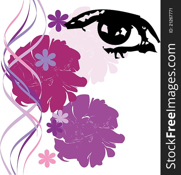 Flower make-up, the vector background