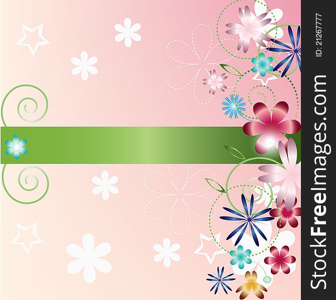 Flower spring background, the vector background