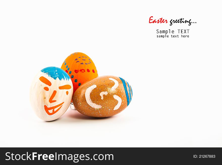Easter Eggs On White Background