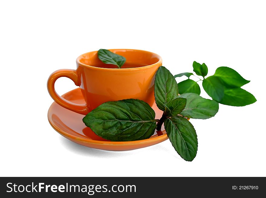 Drink with mint leaves