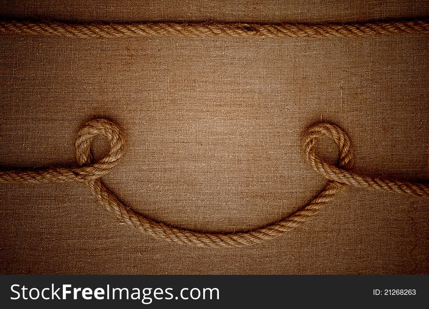Ropes with a canvas of burlap