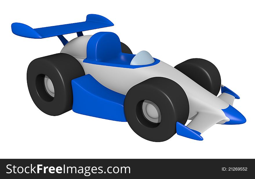 Simple blue 3D rendered car. Simple blue 3D rendered car
