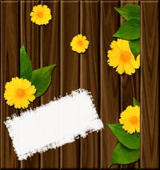 Wooden Background With Green Leaves Royalty Free Stock Photo Wooden Background With Green Leaves Royalty Free Stock Photo