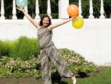 Joyful Pregnant Girl With Colorful Balloons Royalty Free Stock Photos Joyful Pregnant Girl With Colorful Balloons Royalty Free Stock Photos