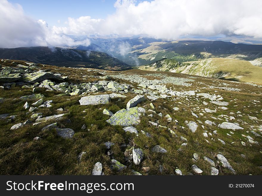 Mountain landscape in Parang Mountains in Romania