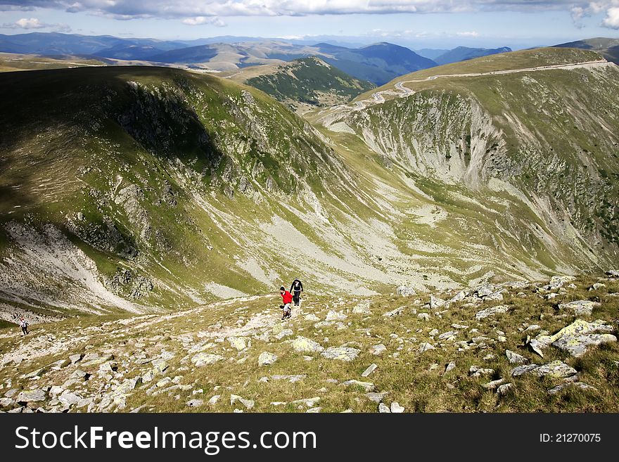 Mountain landscape in Parang Mountains in Romania