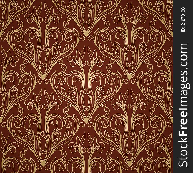 Seamless damask pattern in retro style. Seamless damask pattern in retro style