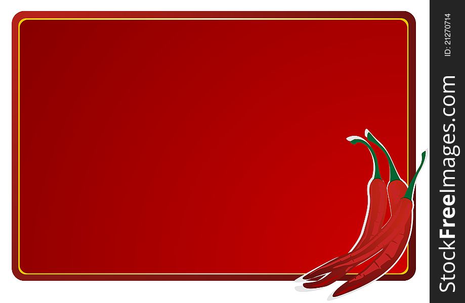 The frame of the red hot chili peppers. Frame, where you can place your text. The frame of the red hot chili peppers. Frame, where you can place your text