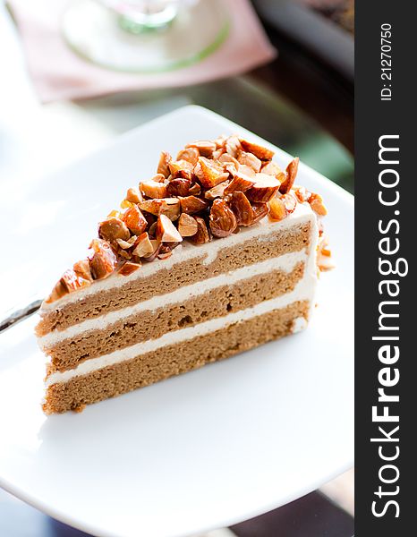 Coffee almond cake