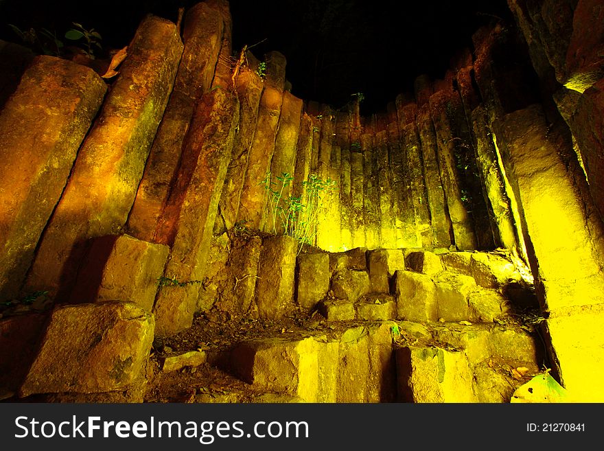 Night time at amazing stone of columnar. Night time at amazing stone of columnar.