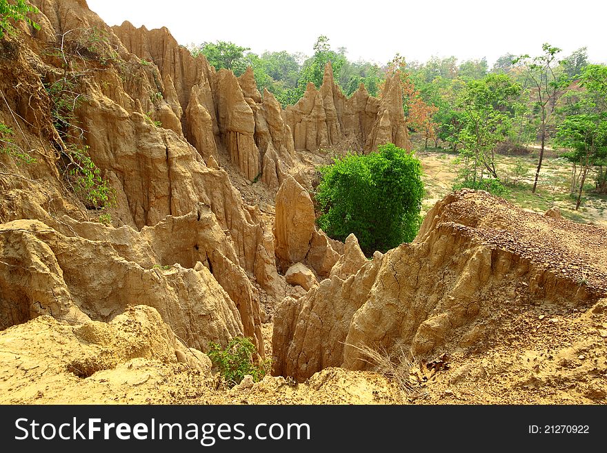 Soil cliff and corrosion at Kork Suo,Nan,Thailand. Soil cliff and corrosion at Kork Suo,Nan,Thailand.