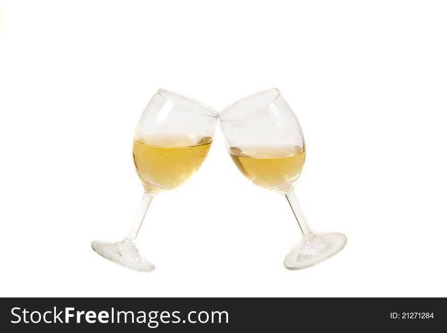 Two White Wineglasses