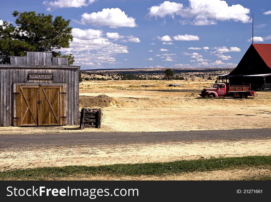 Historic building in Shaniko Ghost Town in Central Oregon desert. Historic building in Shaniko Ghost Town in Central Oregon desert