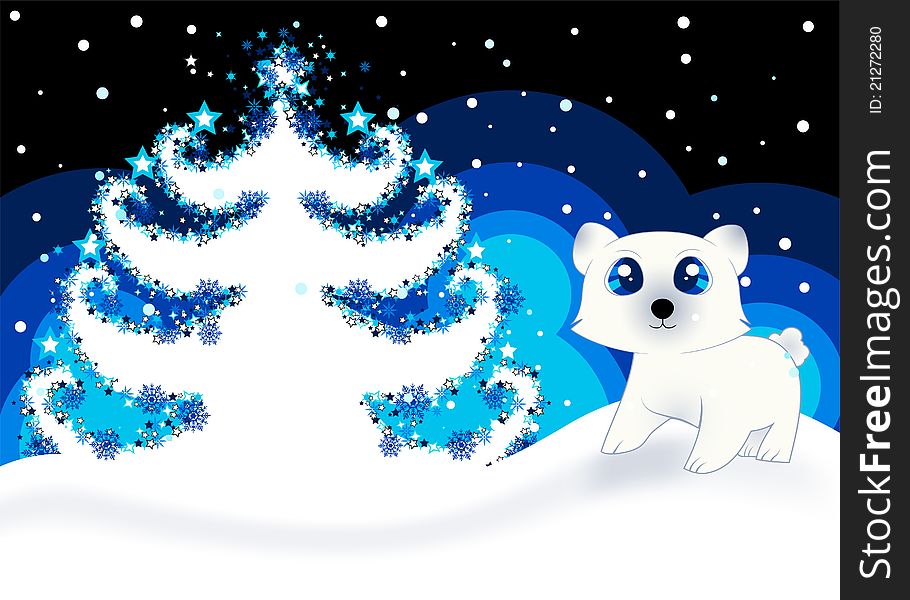 Christmas theme background with baby animal and text place