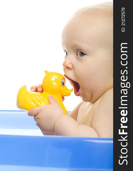 Portrait of little baby isolated on white. Portrait of little baby isolated on white