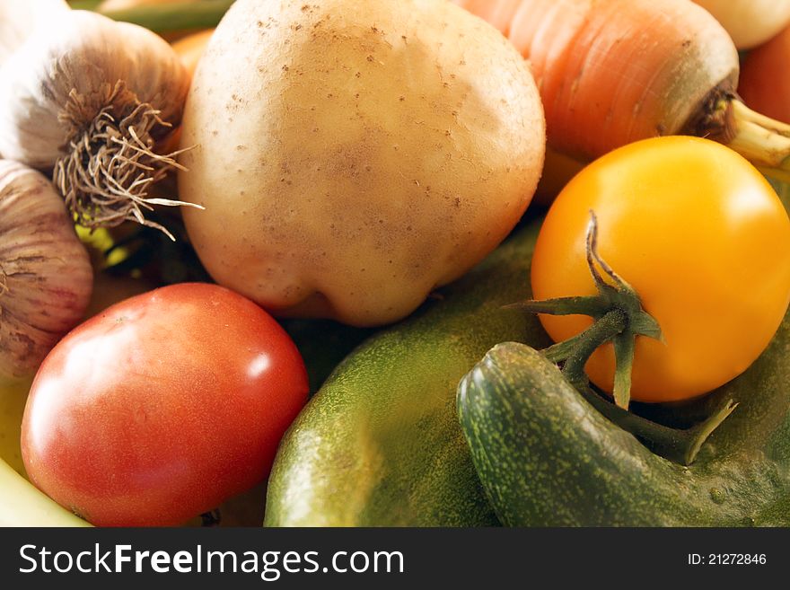 A group of different tasty vegetables. A group of different tasty vegetables