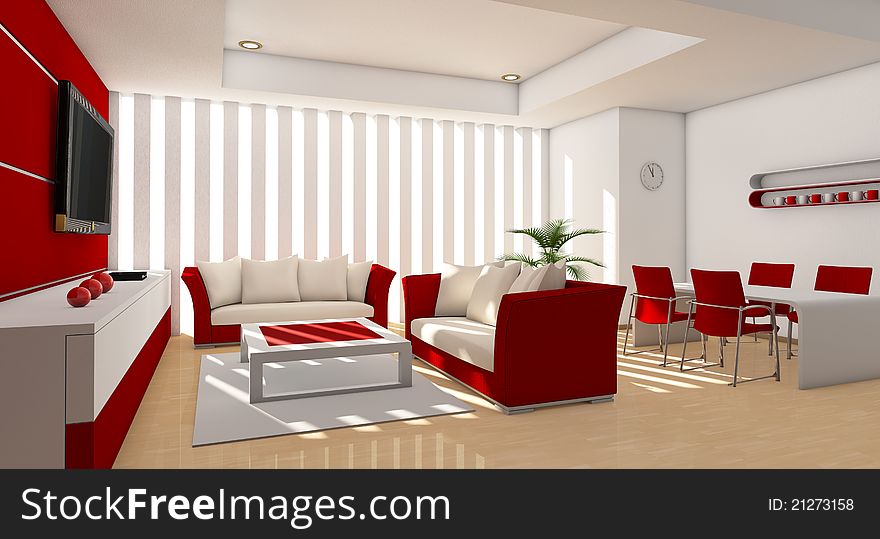Living room red