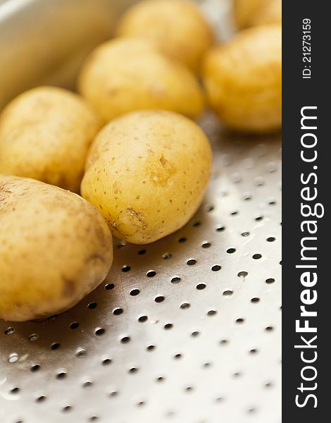 Close up of yellow potatoes
