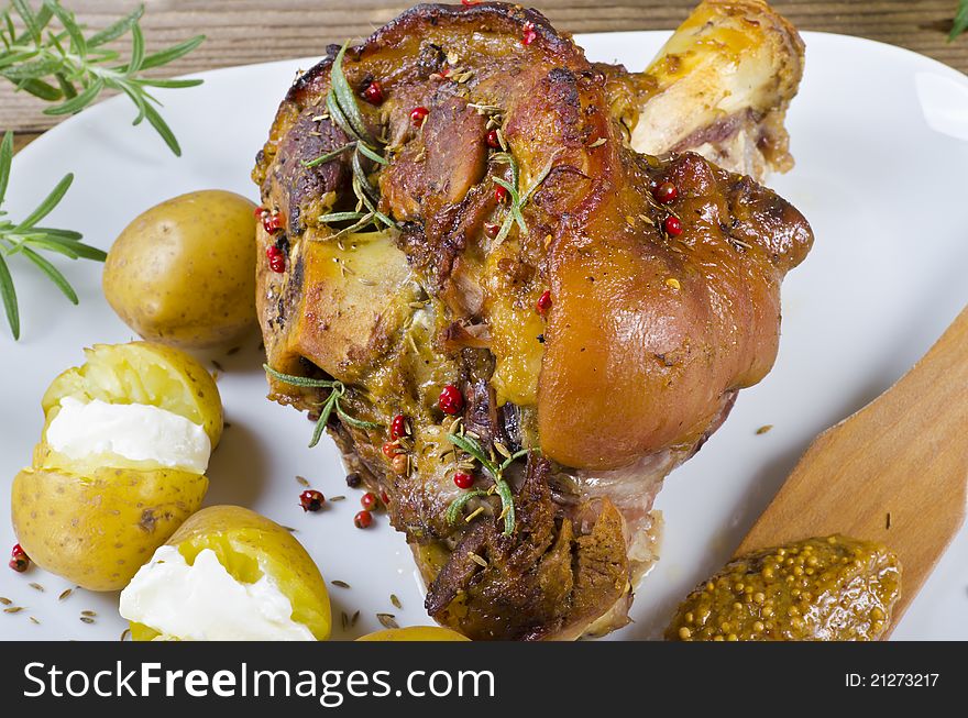 Roasted pork knuckle. Ham and bacon are popular foods in the west, and their consumption has increased with industrialisation. Roasted pork knuckle. Ham and bacon are popular foods in the west, and their consumption has increased with industrialisation.