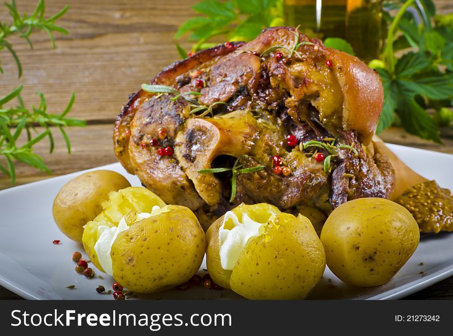 Roasted pork knuckle. Ham and bacon are popular foods in the west, and their consumption has increased with industrialisation. Roasted pork knuckle. Ham and bacon are popular foods in the west, and their consumption has increased with industrialisation.