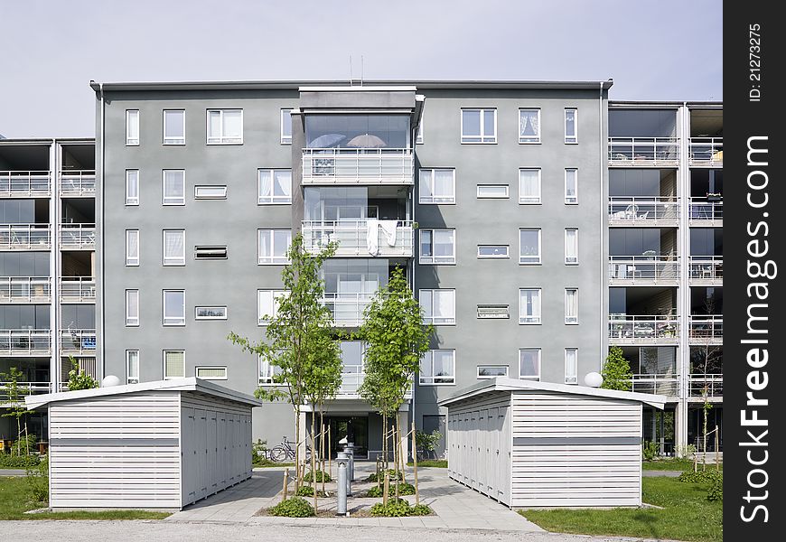 View of a Residential District on a sunny day. View of a Residential District on a sunny day