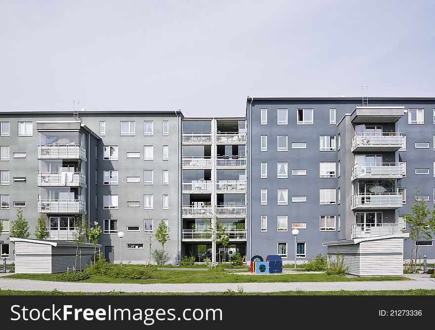 View of a Residential District on a sunny day. View of a Residential District on a sunny day