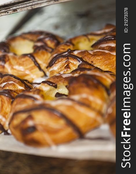 Danish Pastry on a plate with short focal depth