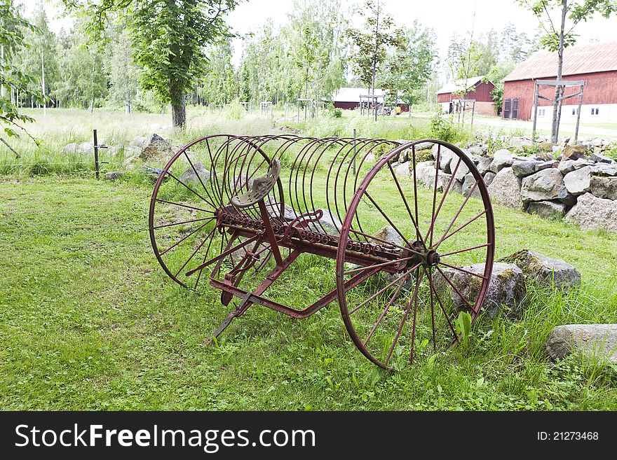 Vintage farm equipment on a sunny day