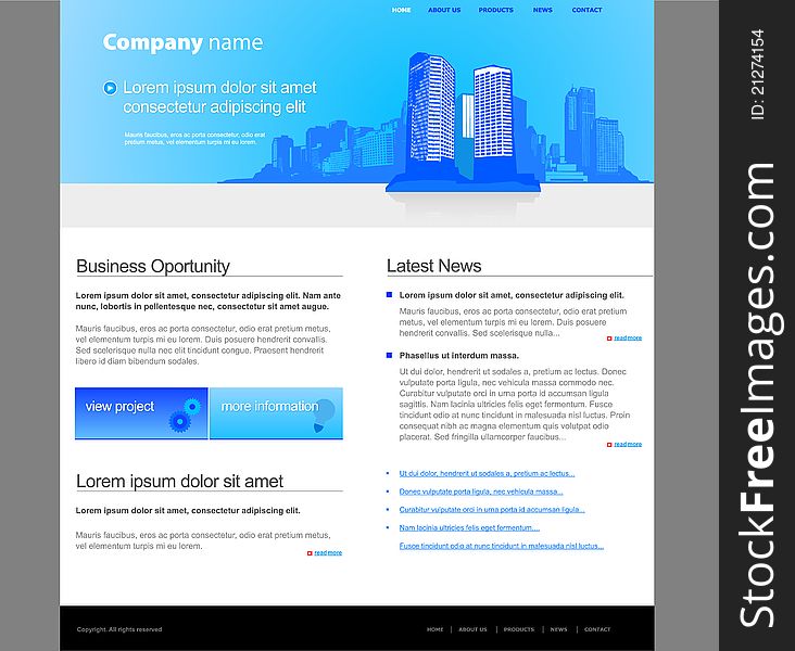 City website template. Vector art