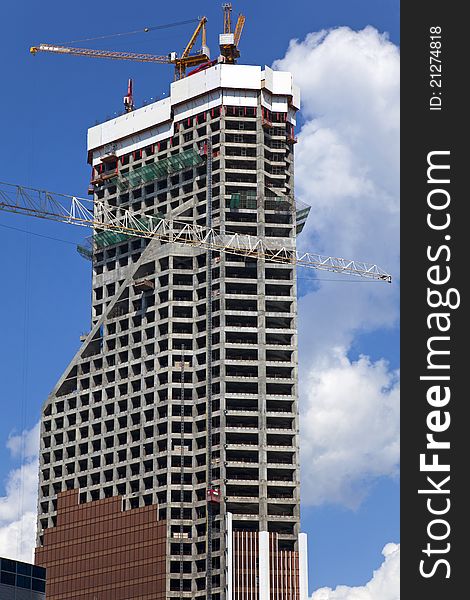 Building a skyscraper.