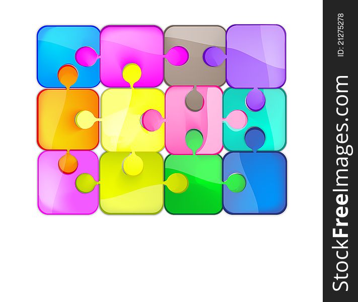 Stained glass effect set of puzzles. Stained glass effect set of puzzles