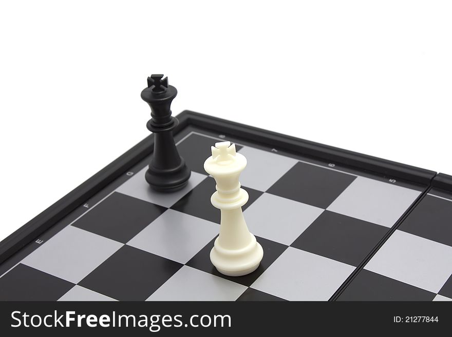 This is two king on chess board. It is theme of strategic games